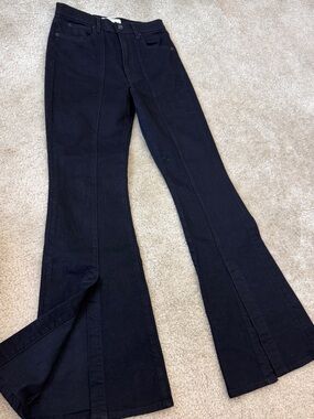 SLVRLAKE Black High-Rise Flare Jeans